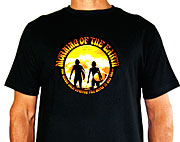 Morning of the Earth circle on black T-shirt